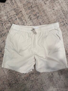 Assembly Label Neutral Drawstring Shorts in Light Beige